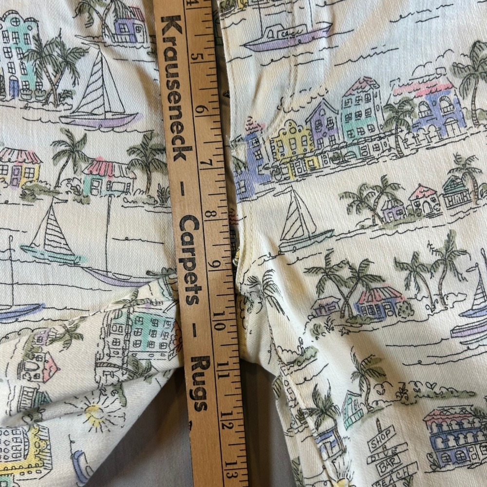 Talbots Womens Jegging Crop Coastal Beach Print Pants White Multi Size 2 - Picture 8 of 11